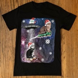 Cat & E.T. Santa Christmas shirt